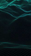 Abstract landscape background. Cyberspace purple grid. Hi-tech network. 3D illustration