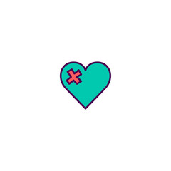Broken heart Icon Design. Lifestyle icon vector design