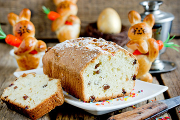 Russian Easter cake with raisins