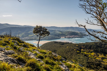 Views of the biosphere reserve of Urdaibai from the viewpoint of San Pedro Atxarre