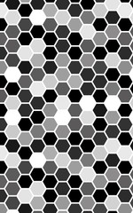 White honeycomb with a gradient color. Isometric geometry. 3D illustration