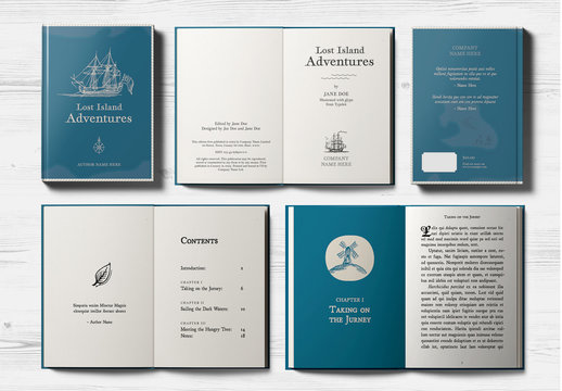 Classic Style Book with Illustration Elements