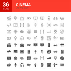 Cinema Line Web Glyph Icons