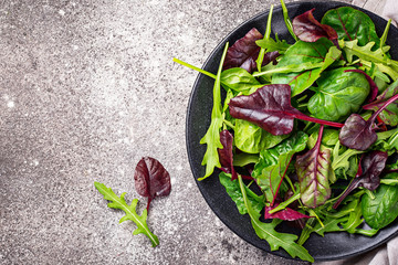 Mix of green salad leaves