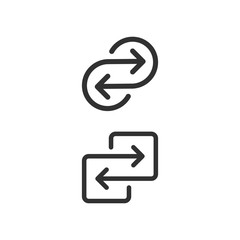 Repetitive process icon with square arrows explanation. Icon reflect renewable energy, recycling, repeatable industry and business processes. Vector illustration isolated on white background.