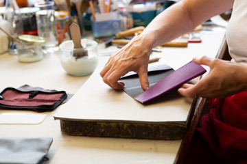 Lederwaren, Leder Handwerk, auf Lager