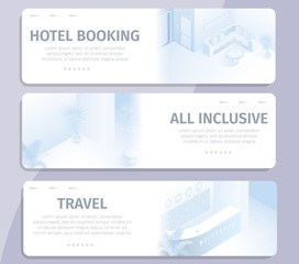 Online Booking All Inclusive Hotel Travel Banners