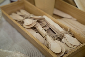 Ecologic tableware in the store