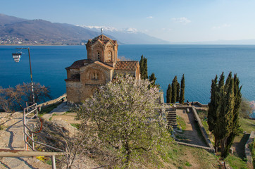 Fototapeta na wymiar Ohrid, Macedonia, Kaneo - Saint John the Theologian church
