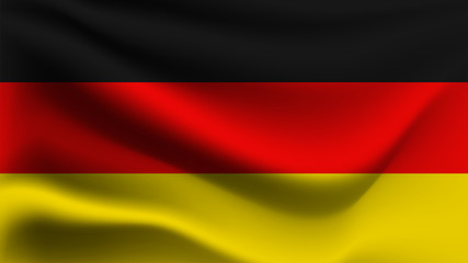 Germany  flag waving with the wind, 3D illustration