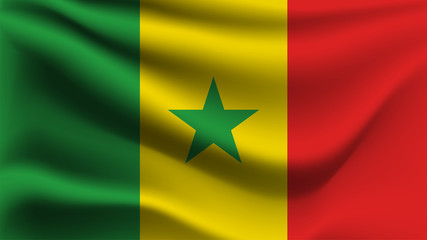 Fototapeta premium Senegal flag waving with the wind, 3D illustration