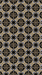 Ornate geometric pattern and abstract multicolored background