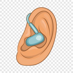 Hearing ear icon in cartoon style on a background for any web design 