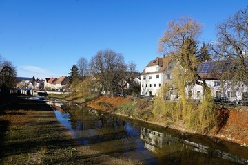 Fototapeta na wymiar fluss donau Brücke in Wöhrden in tuttlingen in deutschland