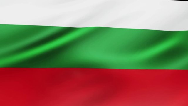 Bulgaria flag waving in wind video footage  Realistic Bulgaria Flag background. Bulgaria Flag Looping Closeup