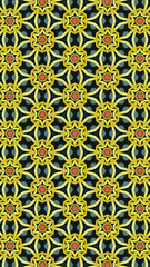 Ornate geometric pattern and abstract multicolored background