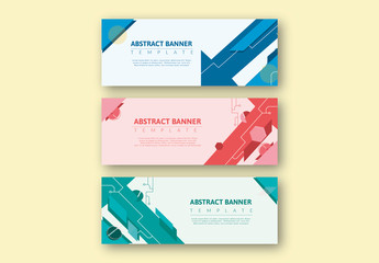 Web Banner Layouts with Geometric Elements