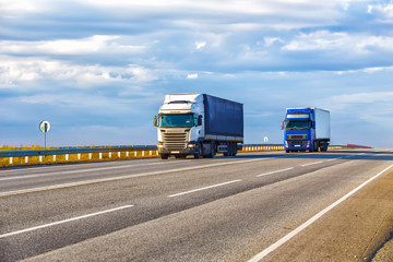 Trucks Goes on Highway