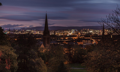 Fototapeta premium Large Panoramic picture of Glasgow city at night