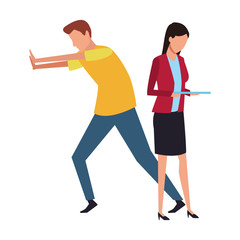 Coworkers teamwork cartoon