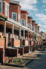 Row houses in Charles Village, Baltimore, Maryland