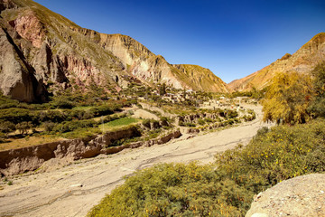 Landscape view of a little village of Iruya, Argentina