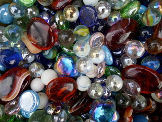 Many colorful glass balls