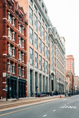 Fototapeta na wymiar Buildings on Howard Street in downtown Baltimore, Maryland