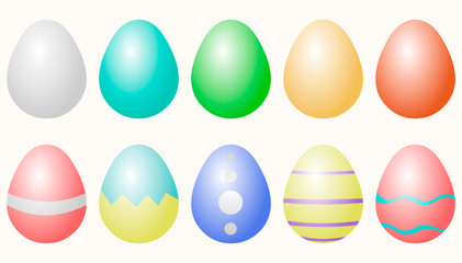 Easter eggs vector over white background isolated