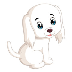 Cute White Dog Cartoon