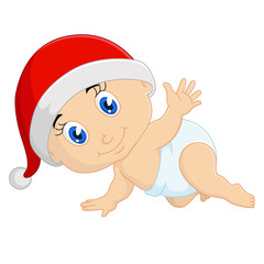 Cartoon baby in christmas