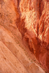 View on the rocks and the mountains of Salta