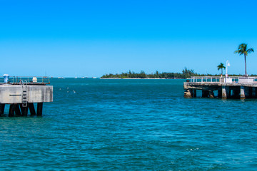 Horizontal image of a Sunset Key outside of the harbor at Key West, Florida