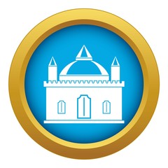 Royal castle icon blue vector isolated on white background for any design