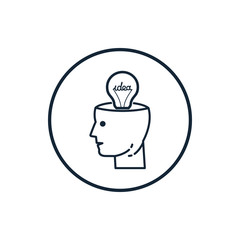 idea, bulb, light, energy bulb, head, thinking, creative business idea icon