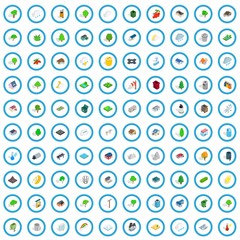 100 parkland icons set in isometric 3d style for any design vector illustration