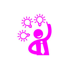 idea, bulb, light, energy bulb, head, thinking, creative business idea magenta color icon