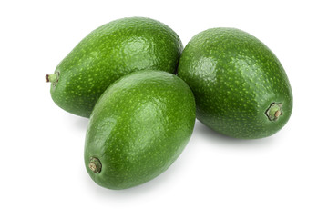whole avocado isolated on white background close-up