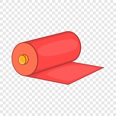 Red fabric roll icon in cartoon style isolated on background for any web design 