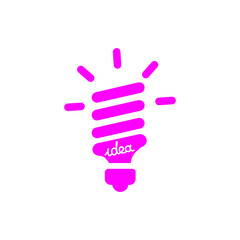 Fototapeta premium idea, bulb, light, energy bulb, head, thinking, creative business idea magenta color icon