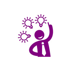 idea, bulb, light, energy bulb, head, thinking, creative business idea purple color icon