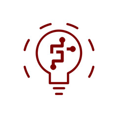 idea, bulb, light, energy bulb, head, thinking, creative business idea maroon color icon