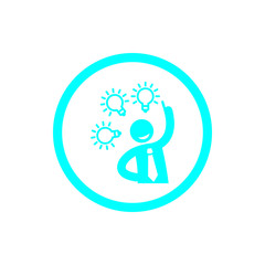 idea, bulb, light, energy bulb, head, thinking, creative business idea cyan color icon