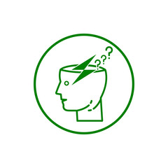 idea, bulb, light, energy bulb, head, thinking, creative business idea green color icon