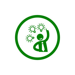 idea, bulb, light, energy bulb, head, thinking, creative business idea green color icon