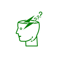 idea, bulb, light, energy bulb, head, thinking, creative business idea green color icon