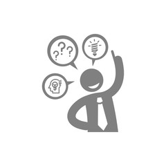 idea, bulb, light, energy bulb, head, thinking, creative business idea grey color icon
