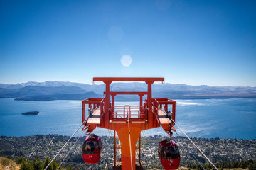 A live view of the chairlifts in the tower