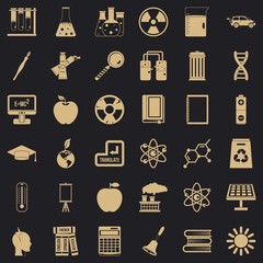 Education icons set. Simple style of 36 education vector icons for web for any design