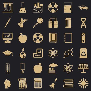 Education icons set. Simple style of 36 education vector icons for web for any design